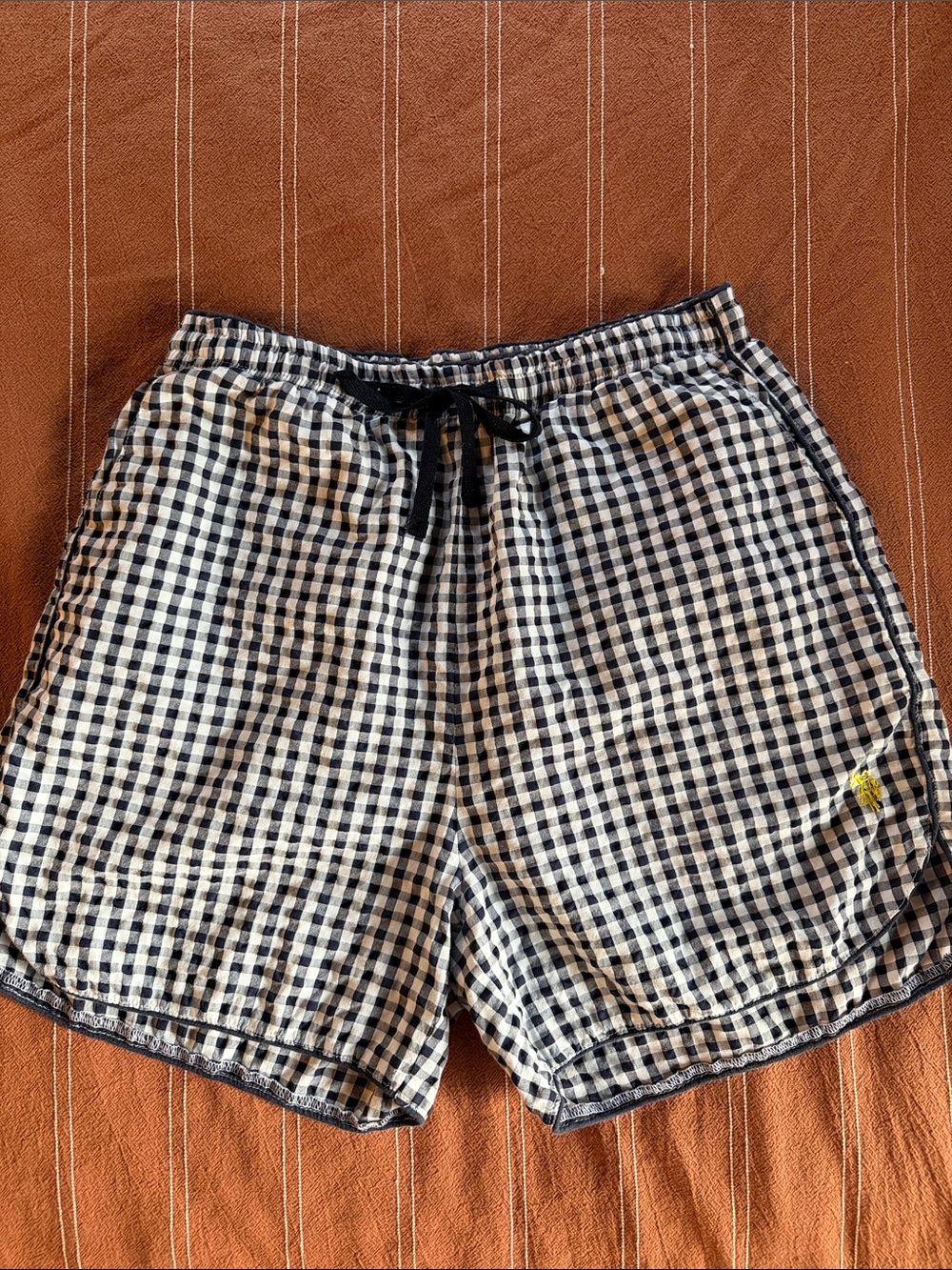 U.S. Polo Assn. Black & White Gingham Drawstring Pajama Shorts